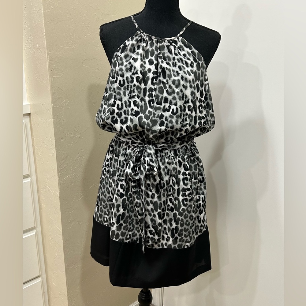 Express lined leopard dress- size large.